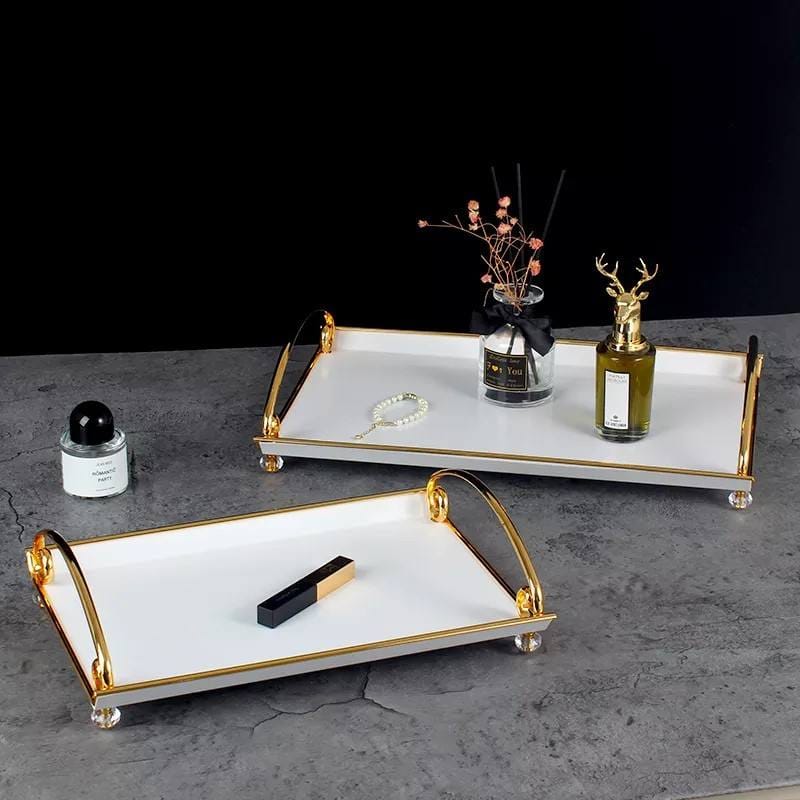 2022 New Arrival Modern Luxury Home Table Gold White Color Tray Metal Home Decor Serving Tray Home Decor Tray - Image 6
