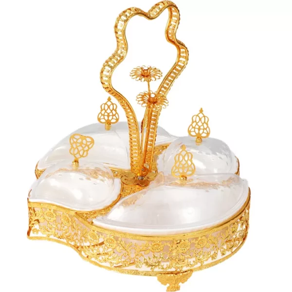 Luxury Gold Plates Sets Dinnerware Sets Candy Dish Serving Tray Decorations For Home Muslim