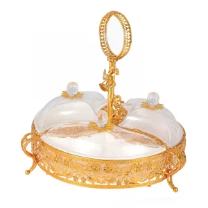 Luxury Home Decorative Gold Turkish Candy Serving Trays Dry Fruit Display Chocolate Bowl Plates
