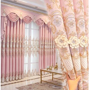 New luxury European-style pink curtains