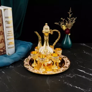 8-piece White Wine Glass Wine Dispenser Household Small Wine Pot And Cups Set Western-Style Metal Hip Flask