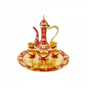 Arabic Ramadan Gift Vintage Retro Teapot Coffee Tea Cup Set With Tray