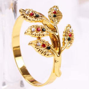 Colorful Gold Crystal Napkin Ring (Set of 6)