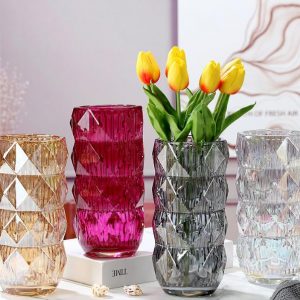 Coloured Crystal Galss Vases for Flowers Set
