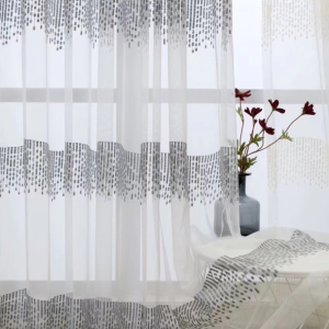 White Yarn Gauze,Tasseled Sheer Curtains,Voile Semi-Sheer Curtains for Living And Bedroom