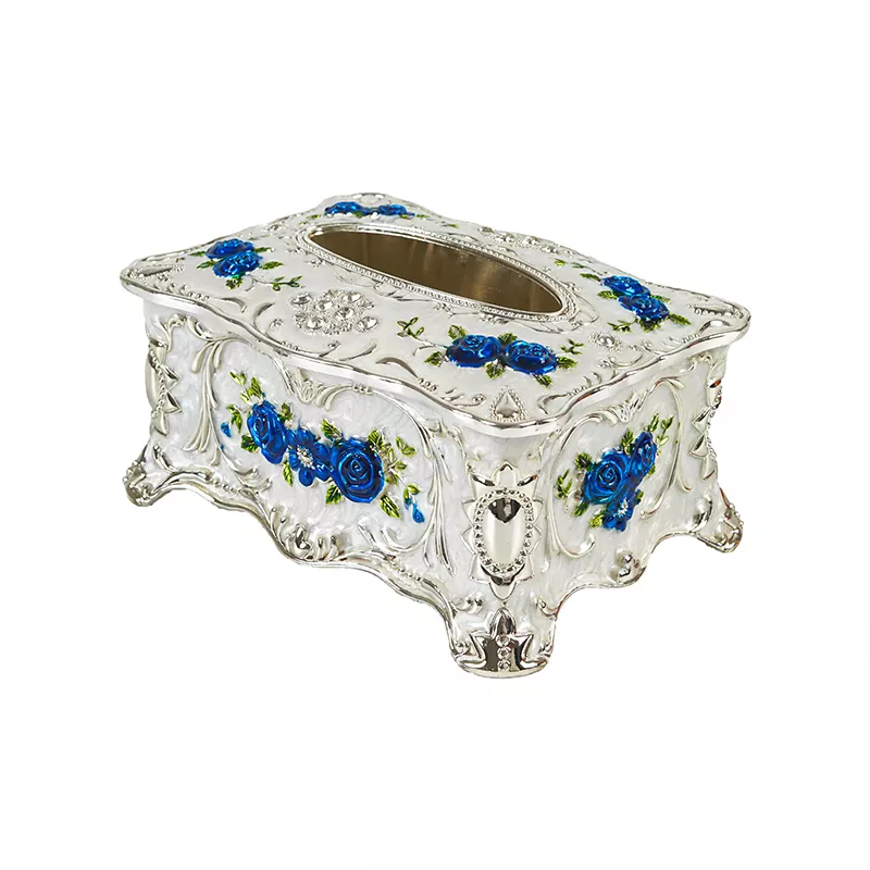 Customized High Quality Luxury Car Tissue Box Rectangle Metal Facial Tissue Box Holder