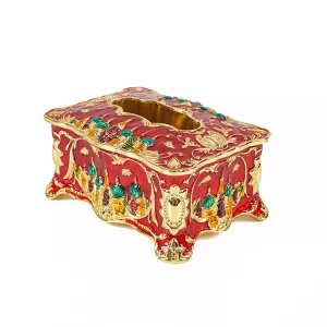 European Castle Architectural Carving Tissue Boxes Container Zinc Alloy Napkin Holder Household Hotel Home Decor