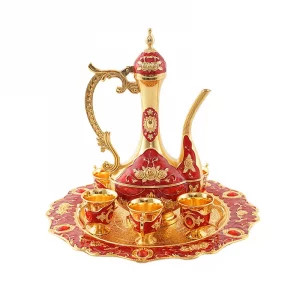 European Style Retro Wine Set Home Wedding Metal Flagon Tray Set Decoration