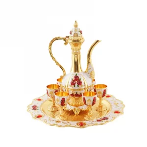 Exquisite wine set European and American style palace style for home decoration restaurant hotel wine set Bottle Cup Tray