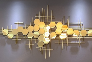 Golden hexagon Light luxury wall decoration pendant