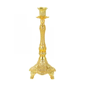 High Quality Elegant Metal Crafts Retro Long Stem Candle Holder Metal Candlestick