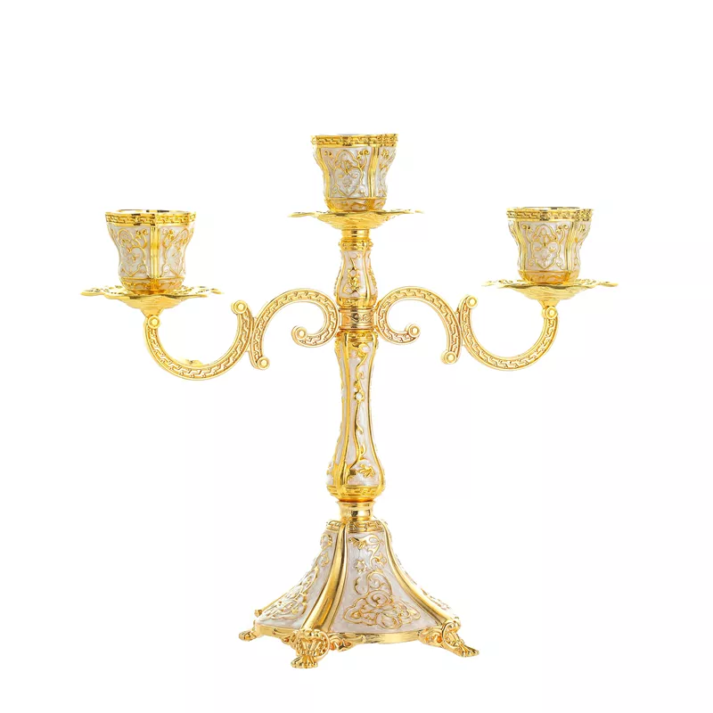 Large Embossed Chandelier Candlestick Holder
