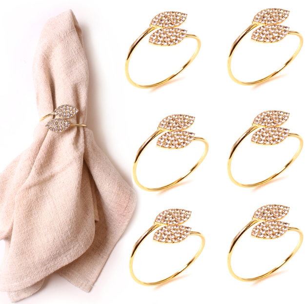 Gold Crystal Napkin Ring (Set of 6)