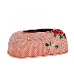 Popular Universal Luxury Rose Gold Car Acrylic Tissue Box Cover Facial Container Home KTV Hotel Office Table Accessories