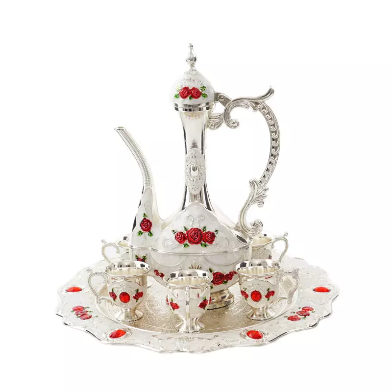 Rose Design 8pcs New Style Arabic Europe Style Wedding Decoration Home Party Wine Set