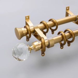 Round Head Double Thick Aluminum Alloy Modern European Style Double curtain pole