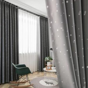 Shiny Stars Children Cloth Curtains For Kids Boy Girl Bedroom Living Room BluePink Blackout Cortinas Custom Made Drape
