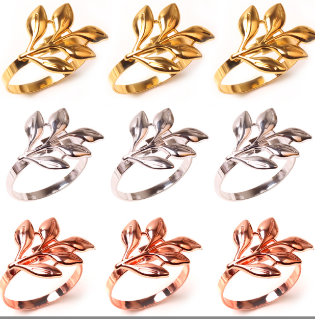 Smooth Leaf Napkin Ring (Set of 6)