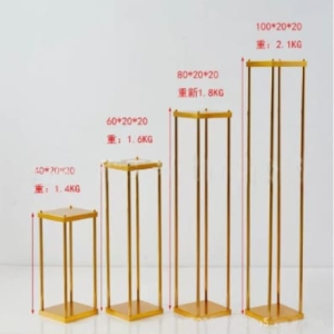 Thickened wedding props gold frame wrought iron shelf cuboid flower stand table ornaments T layout geometric guide