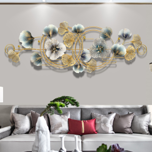 Wall Art for Living Room 3D Metal Wall Art, Ginkgo Leaf Wall Hanging Sculpture Decor, Natural Home Wall Decorations For Home Office Living Room Bathroom Garden Yard