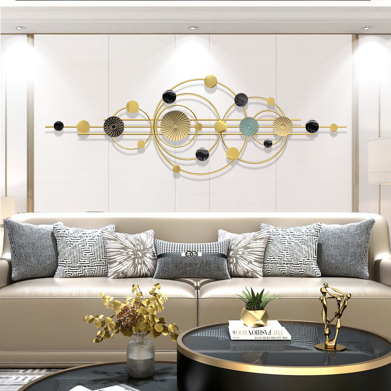 Wall Décor Creative Metal Wall Hanging Art Color Dot Decoration Criss-crossed Lines Wrought Iron Wall Sculpture Living Room Sofa Background Wall Hanging