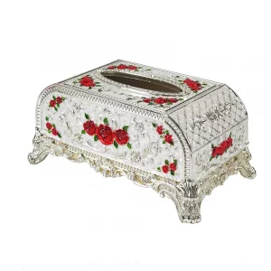 Wholesale Custom High Quality Large Facial Paper Tissue Box Gold European Style Alloy Tissue Holder