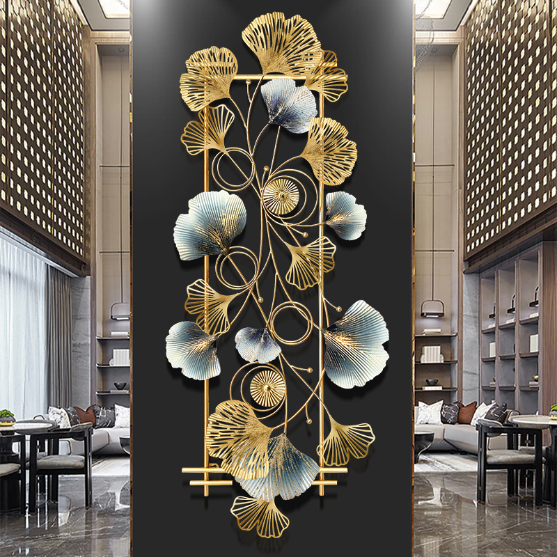 Yxxc Leaves Handmade Creative Metal Wall Sculpture, Modern Luxury Metal Picture Composition, 3D Art Hanging Ornament for Home Office Living Room Hotel Decoration