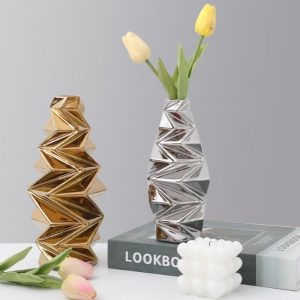 Zigzag Decorative Glass Vases for Flowers Set
