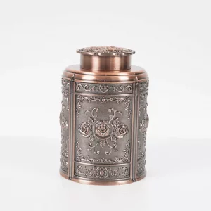 Zinc alloy oval design metal tin tea for tea storage home decoration